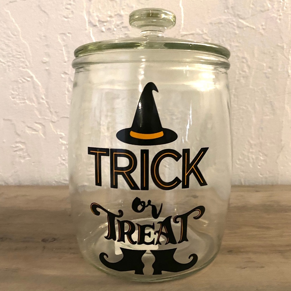 Trick or Treat witch hat canister